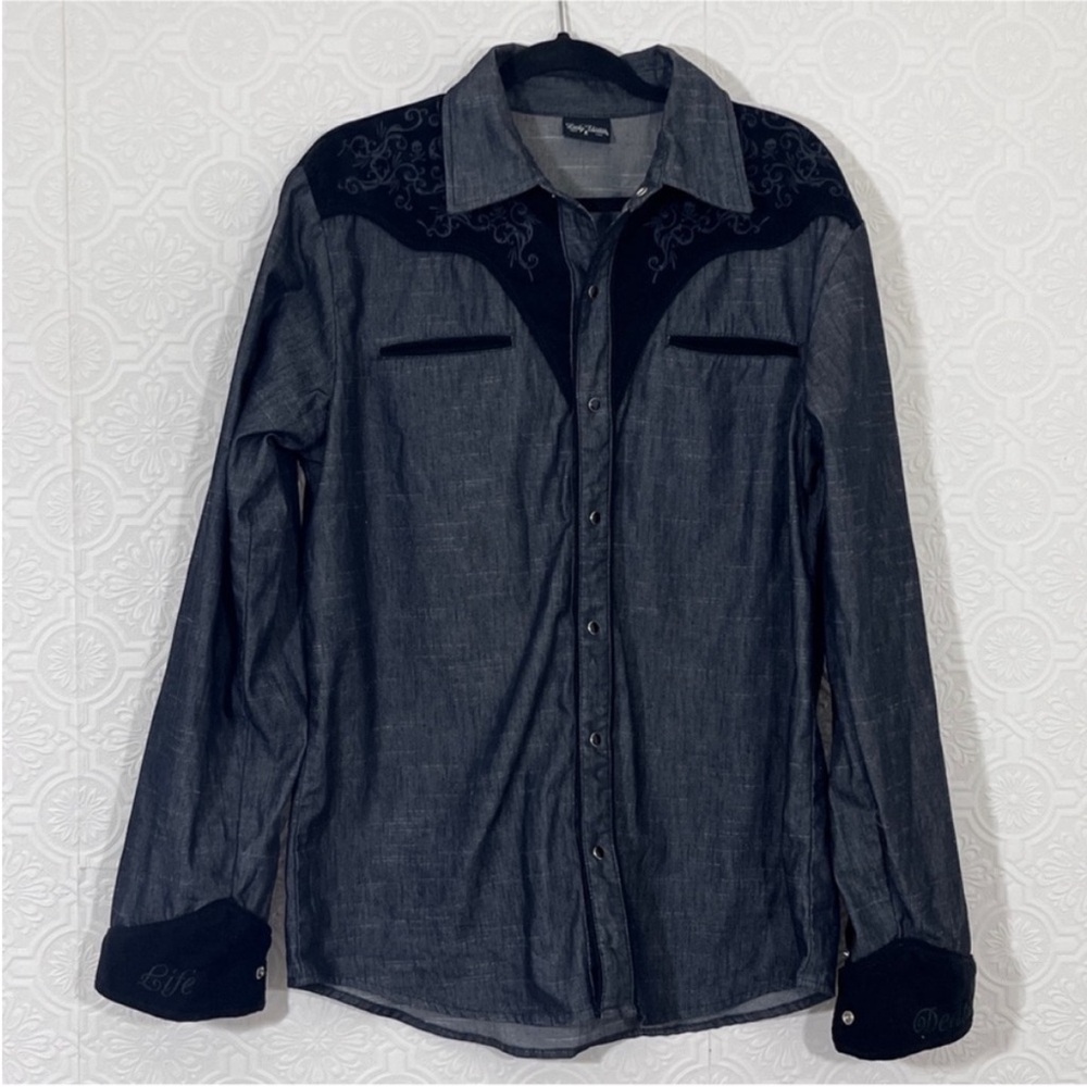 Vintage Lucky Thirteen Dark Gray Western Shirt